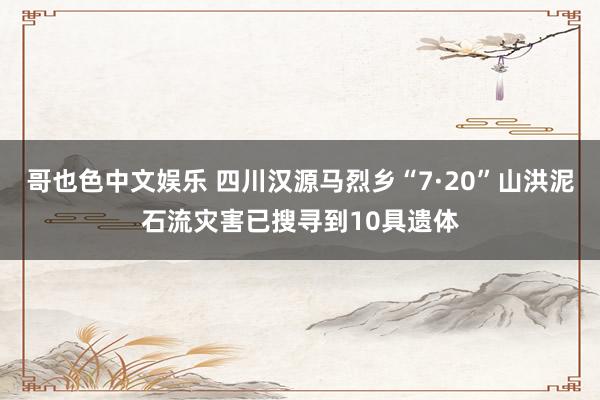 哥也色中文娱乐 四川汉源马烈乡“7·20”山洪泥石流灾害已搜寻到10具遗体