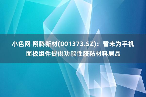 小色网 翔腾新材(001373.SZ)：暂未为手机面板组件提供功能性胶粘材料居品