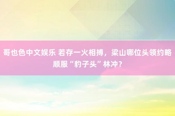 哥也色中文娱乐 若存一火相搏，梁山哪位头领约略顺服“豹子头”林冲？