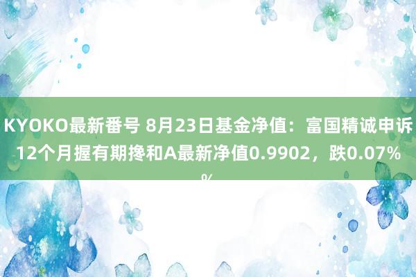 KYOKO最新番号 8月23日基金净值：富国精诚申诉12个月握有期搀和A最新净值0.9902，跌0.07%