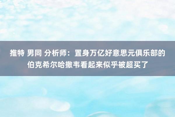 推特 男同 分析师：置身万亿好意思元俱乐部的伯克希尔哈撒韦看起来似乎被超买了