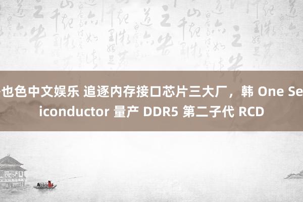 哥也色中文娱乐 追逐内存接口芯片三大厂，韩 One Semiconductor 量产 DDR5 第二子代 RCD