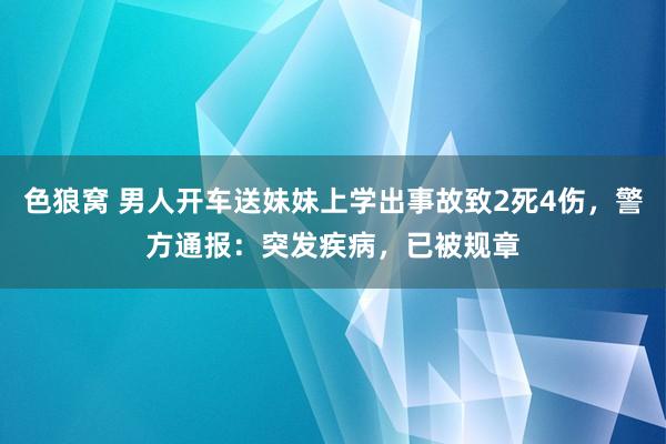 色狼窝 男人开车送妹妹上学出事故致2死4伤，警方通报：突发疾病，已被规章