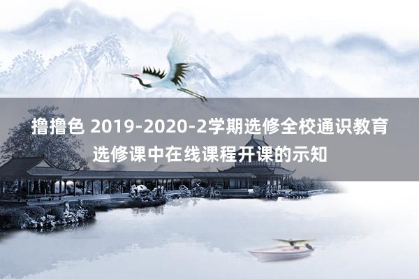 撸撸色 2019-2020-2学期选修全校通识教育选修课中在线课程开课的示知