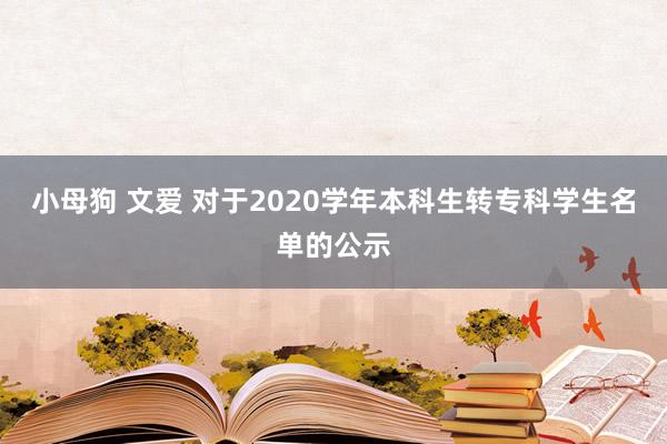 小母狗 文爱 对于2020学年本科生转专科学生名单的公示