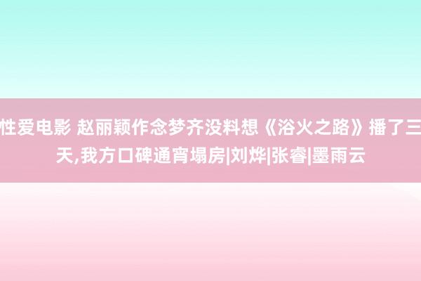 性爱电影 赵丽颖作念梦齐没料想《浴火之路》播了三天，我方口碑通宵塌房|刘烨|张睿|墨雨云